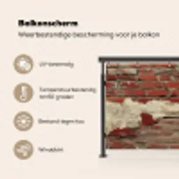 Muur - Baksteen - Verweerd Balkonbeschermer Duitsland klein -specs_NL