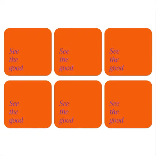 See te good - Paars - Oranje onderzetter kurk middel -3d