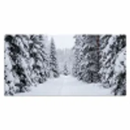 Bos - Winter - Sneeuw - Pad - Natuur Muismat XXL klein -3d_leeg