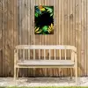 Bladeren - Groen - Geel - Verf - Jungle Tuinposter op houten frame 2 cm dik klein -sfeer4
