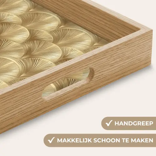 Patroon - Waaier -  Goud Dienblad Rechthoek middel 911 -USP_HandgreepNL