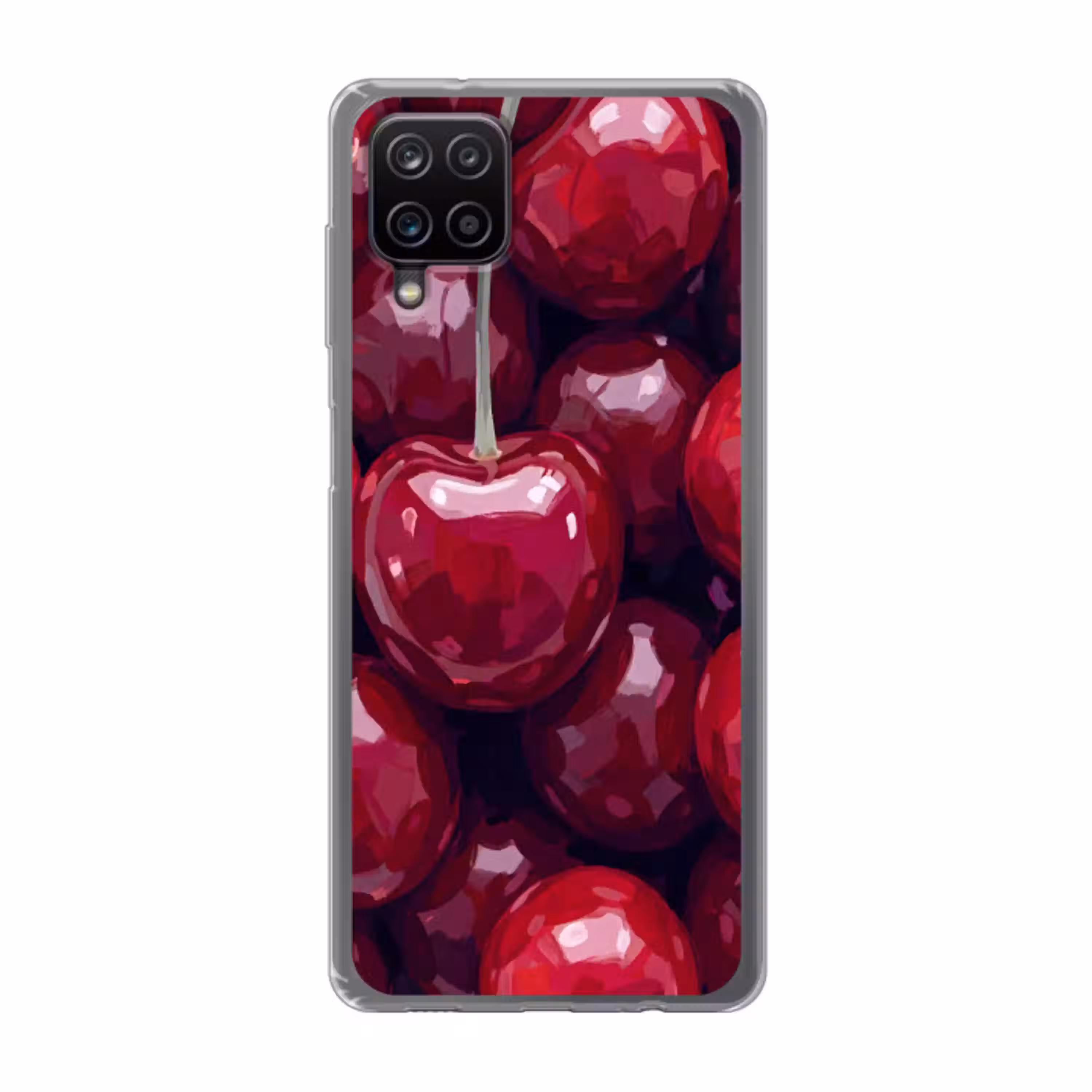 Fruit - Kersen - Eten - Modern - Rood Telefoonhoesje Samsung Galaxy A12 klein -3d