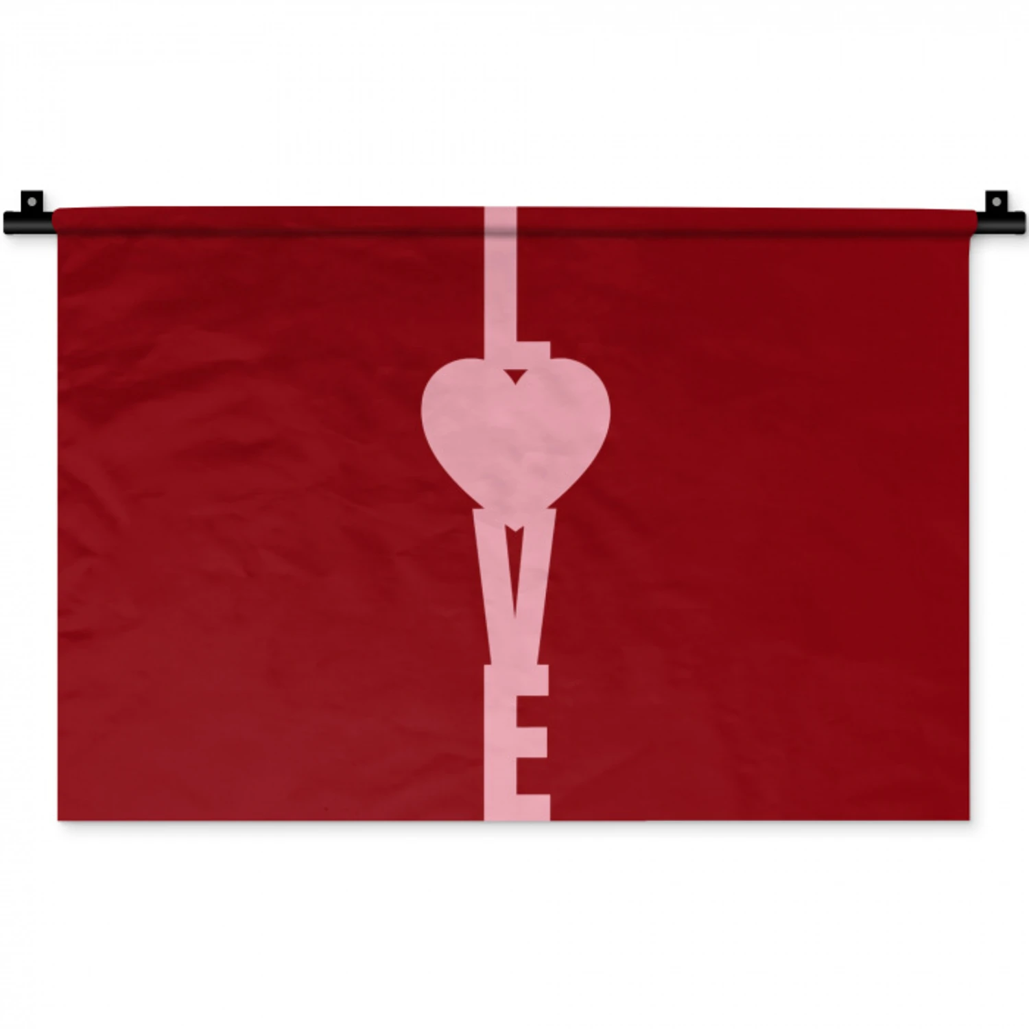 Love - Hart - Rood Wandkleed katoen klein -zz3d