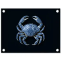 Krab - Delfts blauw - Dieren tuinposter los doek klein -3d
