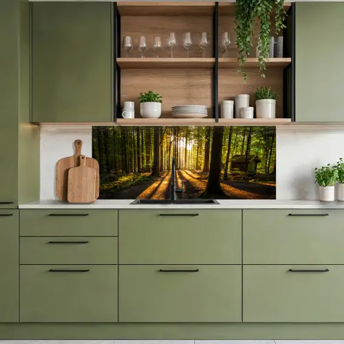 Zon - Bomen - Bos - Landschap - Natuur keuken achterwand 2 middel -sfeer3
