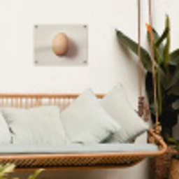 Ei - Beige - Ovaal - Egaal tuinposter los doek klein -sfeer7