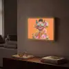 Vlinders - Vrouw - Zonnebril - Kleurrijk Light Box met batterij (Wandlamp) middel -sfeer1