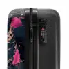 Marmer - Fluorescerend Roze in Donker Marmer NBS - Handbagage koffer - Kinderen Unisex middel -slot