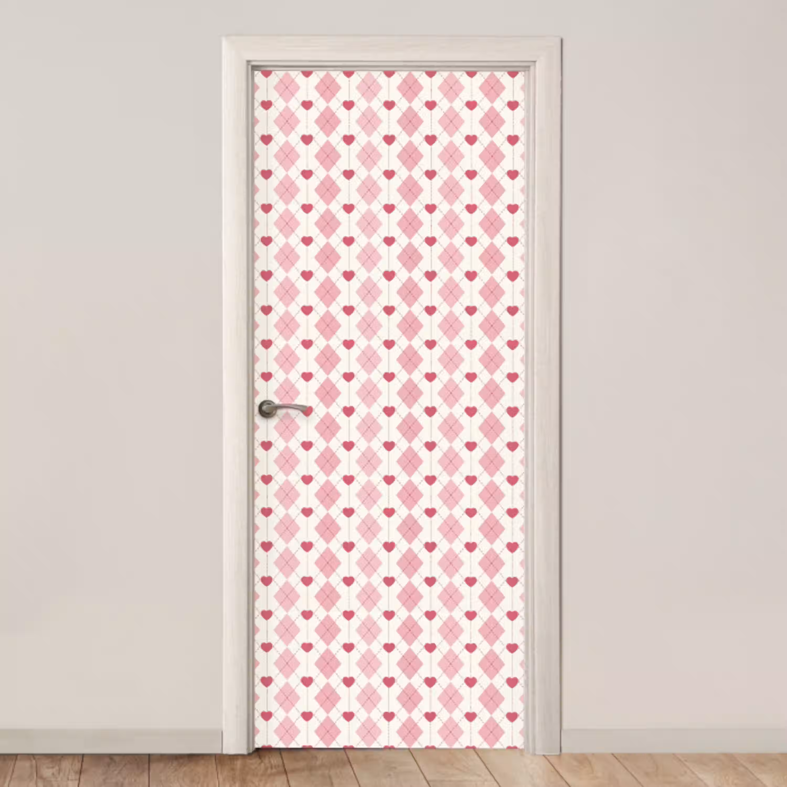 Ruiten - Klassiek - Roze - Wit deurposter klein 289 -3d_beige