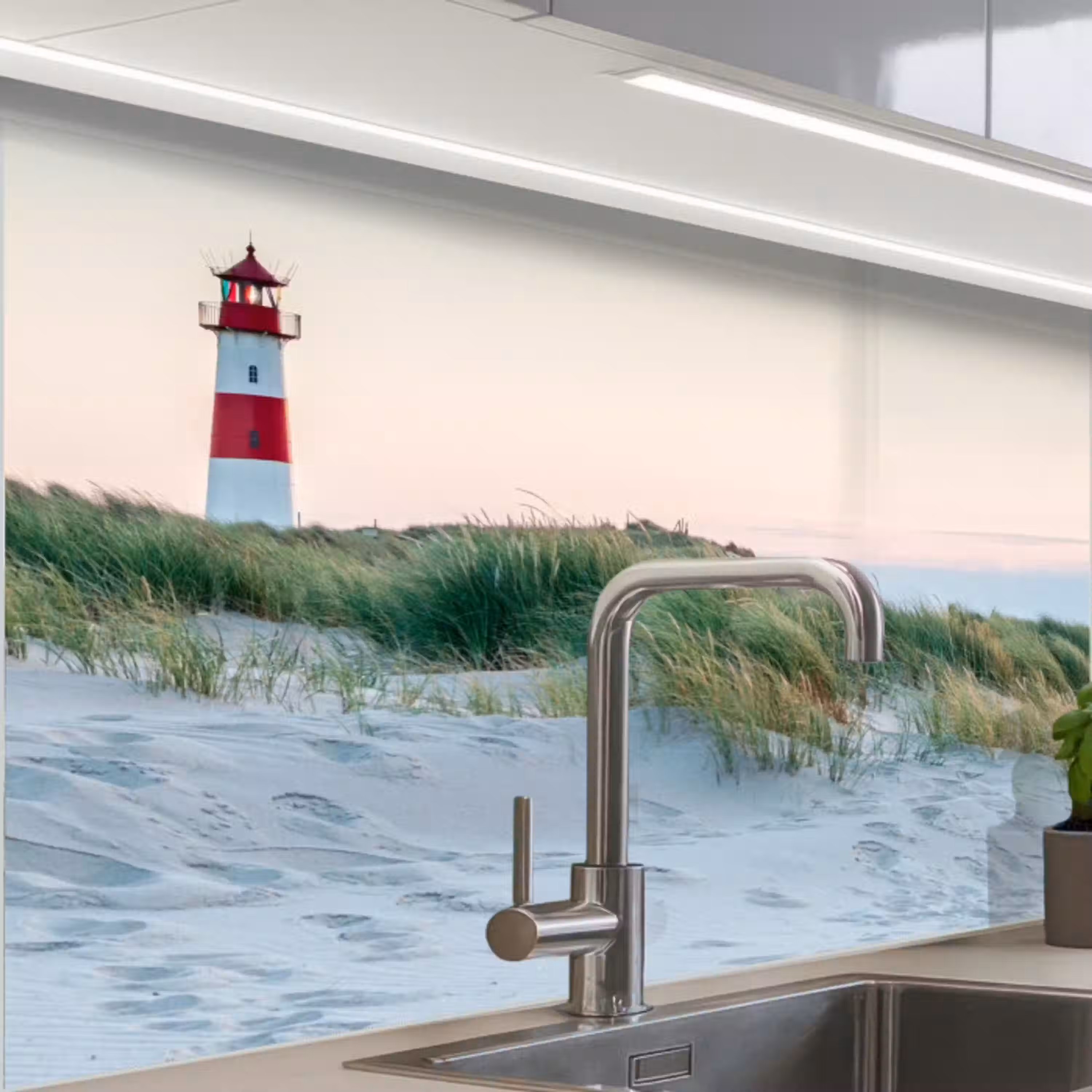 Vuurtoren - Natuur - Strand keuken achterwand 2 middel -zzzz3d_schuin
