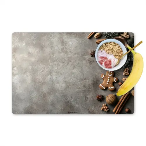 Winter - Kerst - Beton - Gingerbread man Placemat vinyl groot -zzzproduct_Kitchenyeah-website