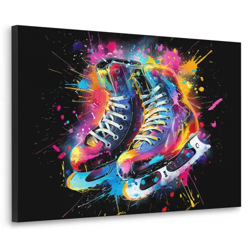 Graffiti - Sport - Schaatsen - Verf Textielframe zwart klein -3d