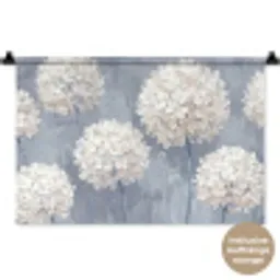 Bloemen - Illustratie - Blauw Wandkleed katoen klein -t3d_DE