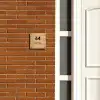 Licht hout - Modern Naambord Vierkant klein -sfeer3-XS