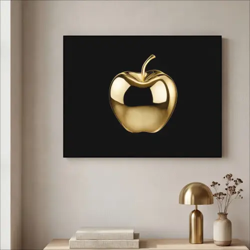 Appel - Goud - Chrome - Zwart Textielframe zwart klein -sfeer2