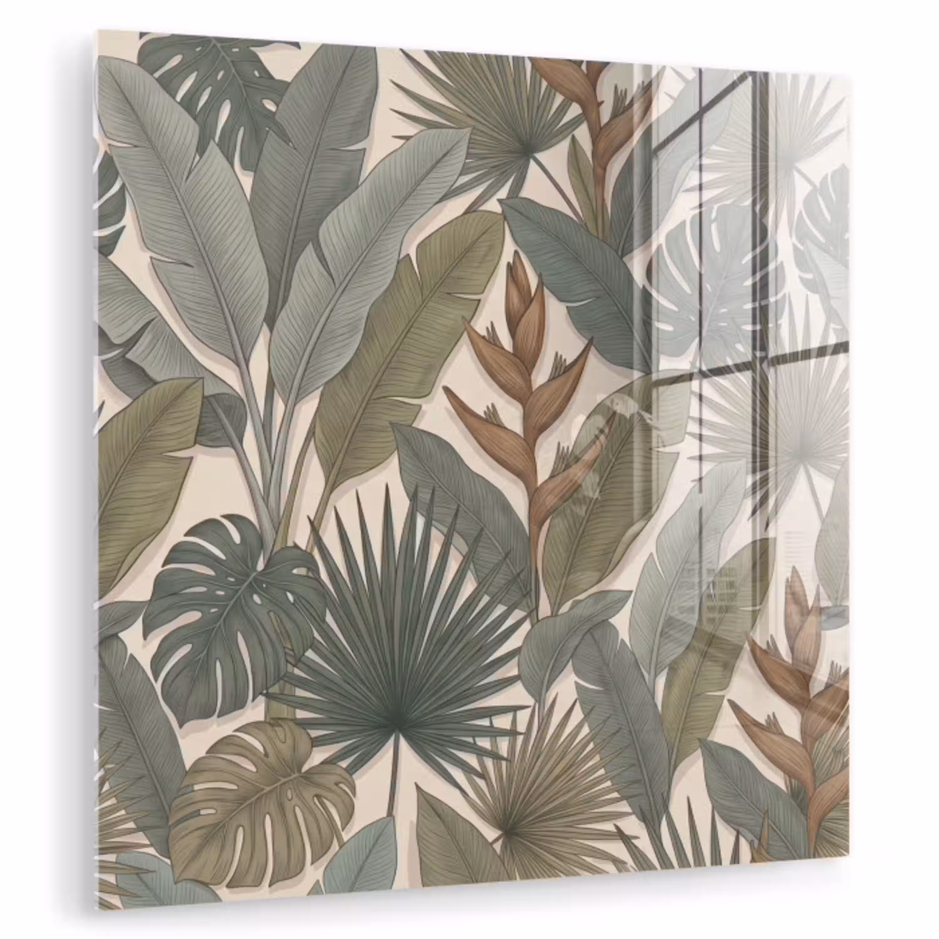 Planten - Tropisch - Natuur - Illustratie - Groen plexiglas 5mm klein -zzzproduct_nieuw