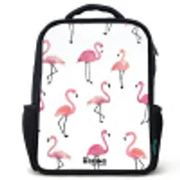 Flamingo feestje Rugzak - Zwart middel -3d