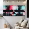 Schedels - Glitch - Cyberpunk Tuinposter op houten frame 2 cm dik xxl -sfeer1
