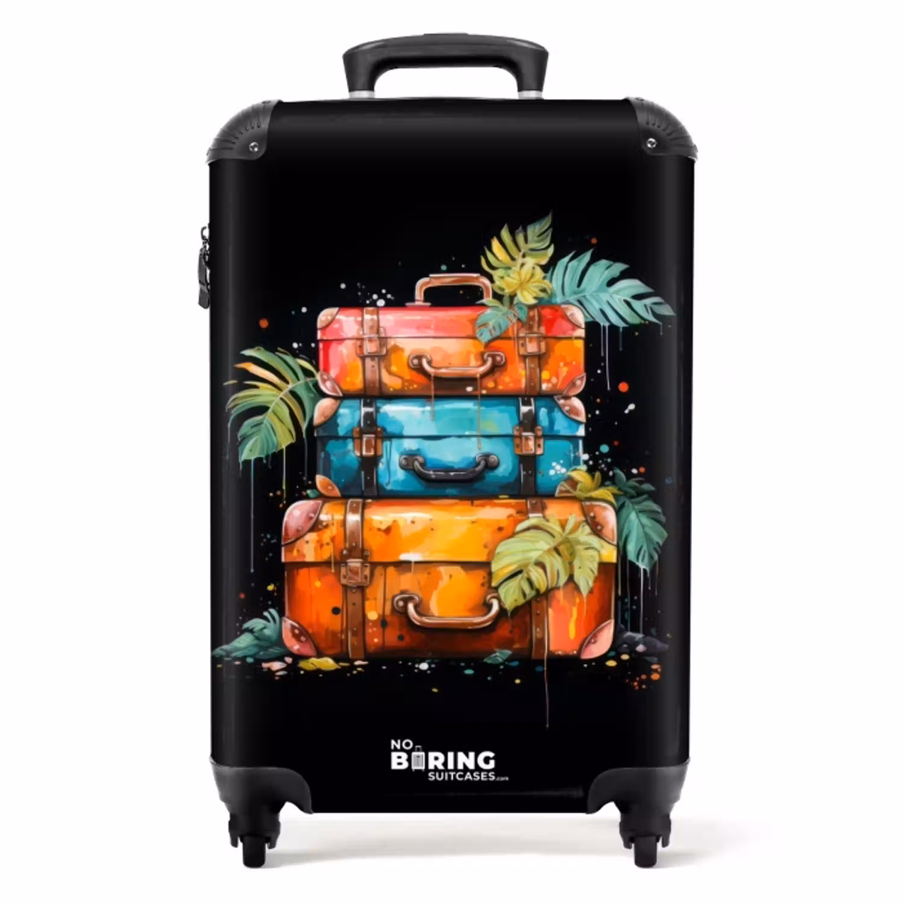 Stapel Koffers als Street Art NBS - Handbagage koffer - Unisex middel -productfoto_recht