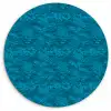 Turquoise - Heuvels - Bloemen Wandcirkel plexiglas klein 852 -3d