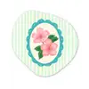 Bloemen - Ovaal - Strepen - Groen Wandcirkel Organisch Plexiglas middel -3d