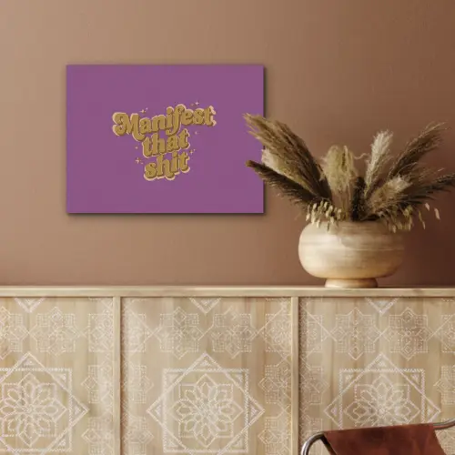 Manifest that shit - Paars - Glitter PET vilt klein -sfeer4