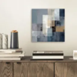 Rechthoeken - Abstract - Blauw aluminium wit klein -sfeer1