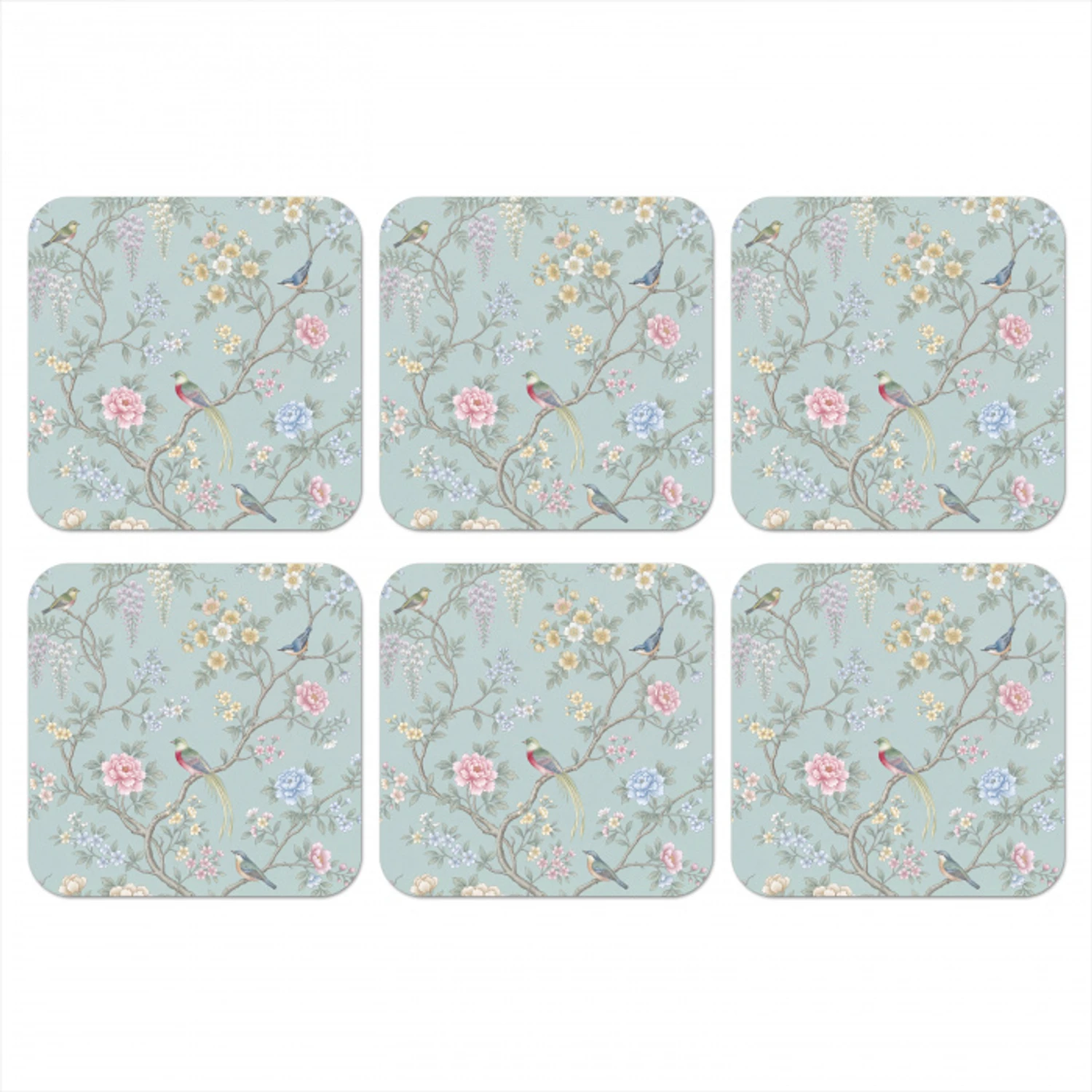 Vogel - Bloemen - Kleurrijk onderzetter kurk middel -3d
