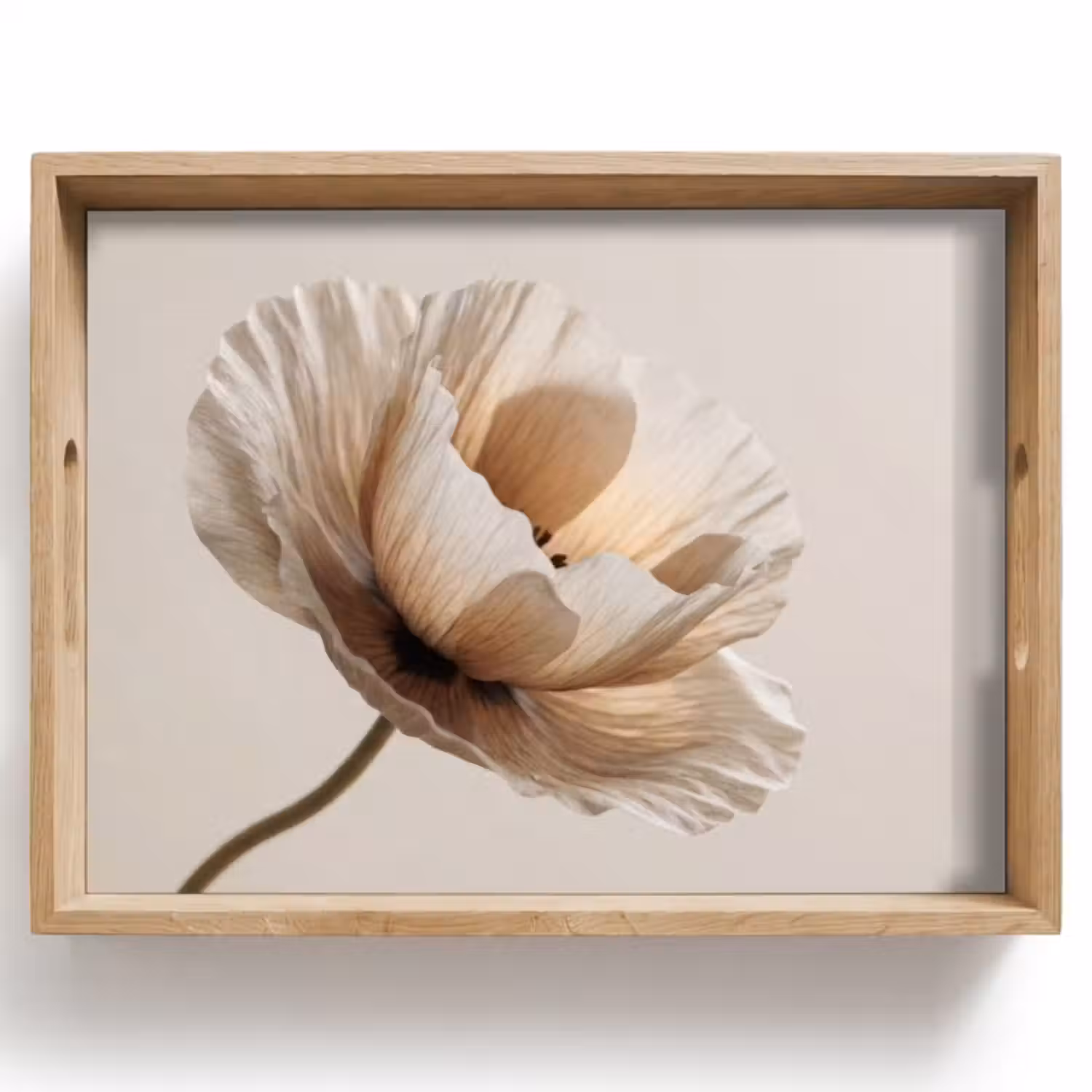 Dienblad - Bloem - Beige - Crème