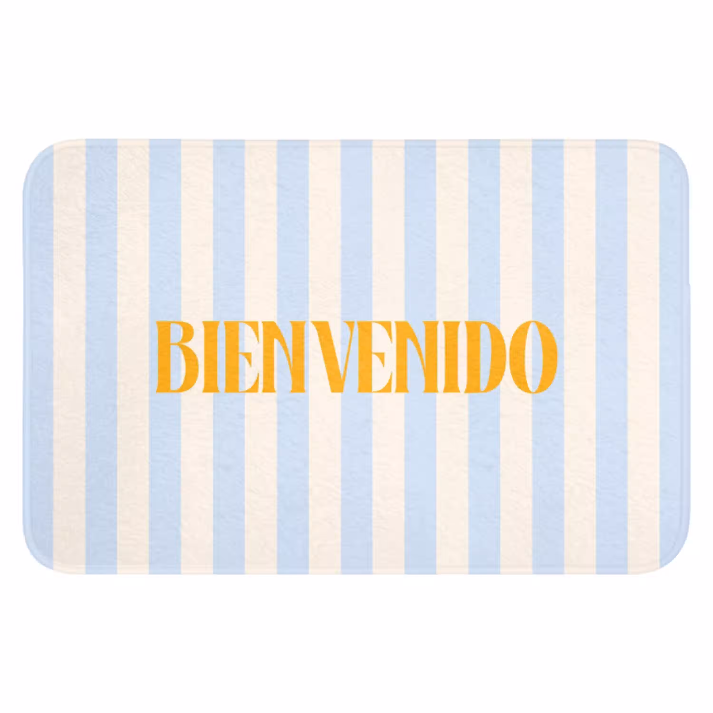Oranje - Blauw - Strepen - Bienvenido WCmat klein -3d