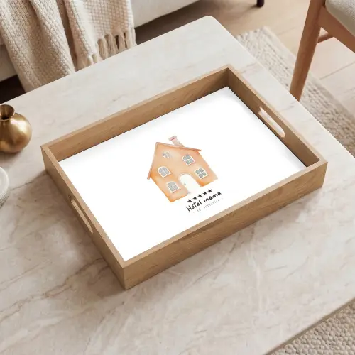 Oranje - Huisje - Quote - Hotel Dienblad Rechthoek middel -sfeer1