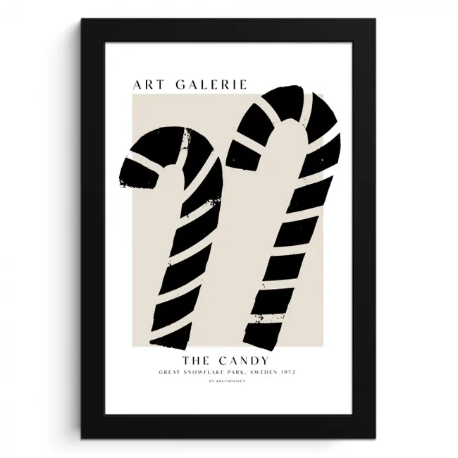 Zuurstokken - Kerst - Snoepgoed - Zwart - Feestdagen KitchenYeah - Keuken - Fotolijst klein -3d