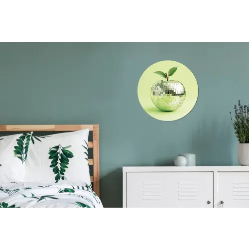 Groen - Disco - Decoratie - Appel Wandcirkel aluminium klein -slaapkamer