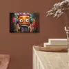 Robot - Graffiti - Oranje - Kleuren aluminium wit klein -sfeer4