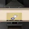 Theepot - Kopje - Beige - Illustratie keuken achterwand spatscherm klein -sfeer1