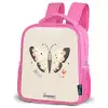 Vlinder in neutrale pastel kleuren Kinderrugzak - Roze middel -schuin