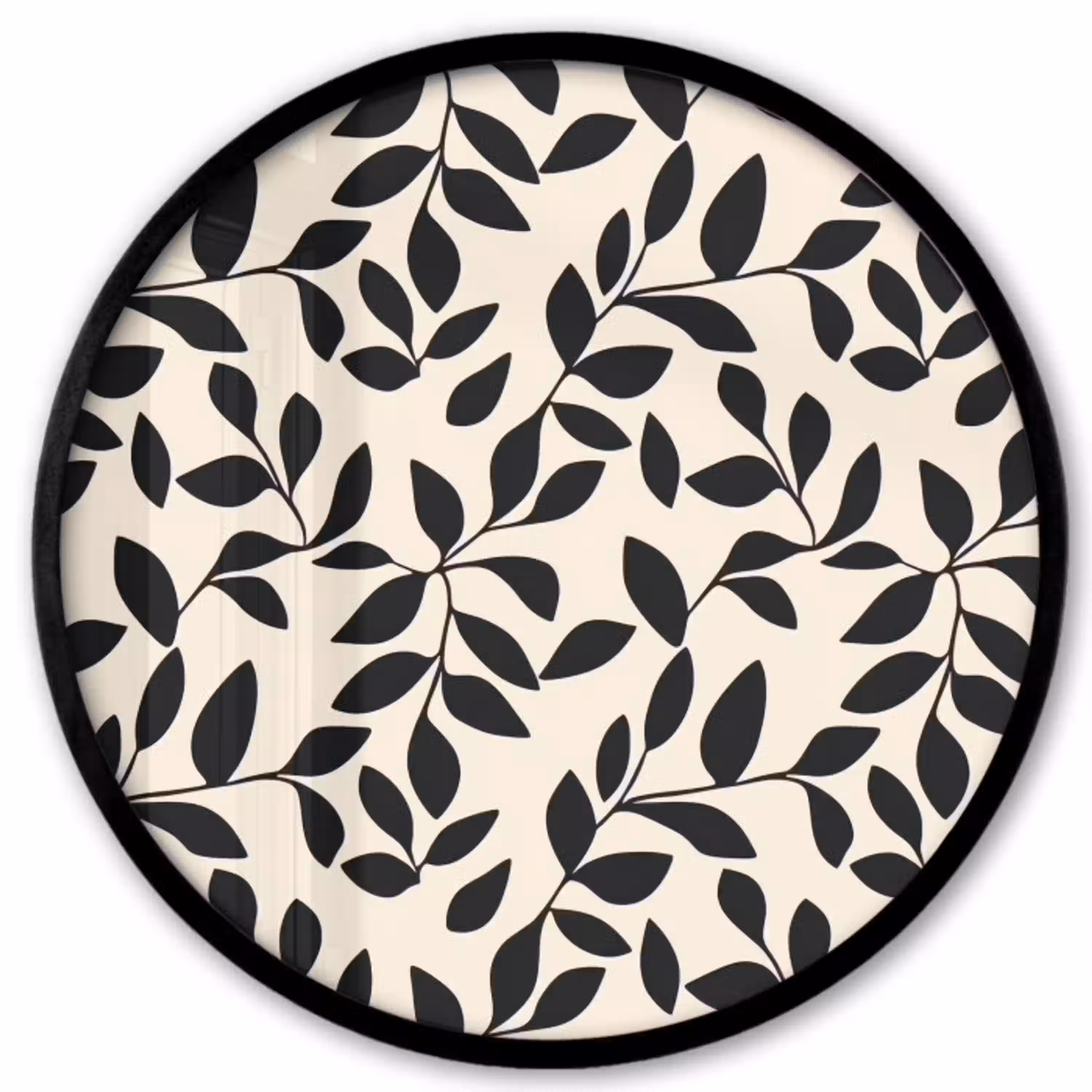 Elegant - Patroon - Zwart - Beige Fotolijst rond zonder passe partout klein 856 -3d