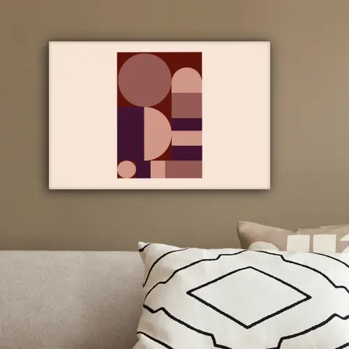 Geometrisch - Cirkels - Rood canvas 2cm klein -sfeer3