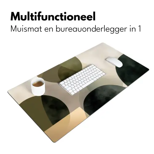 Vlakken - Abstract - Beige - Cirkels Muismat XXL klein -sfeer4