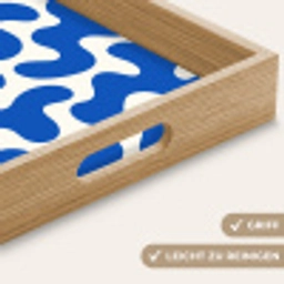 Vormen - Abstract - Blauw - Golven Dienblad Rechthoek middel -USP_HandgreepDE