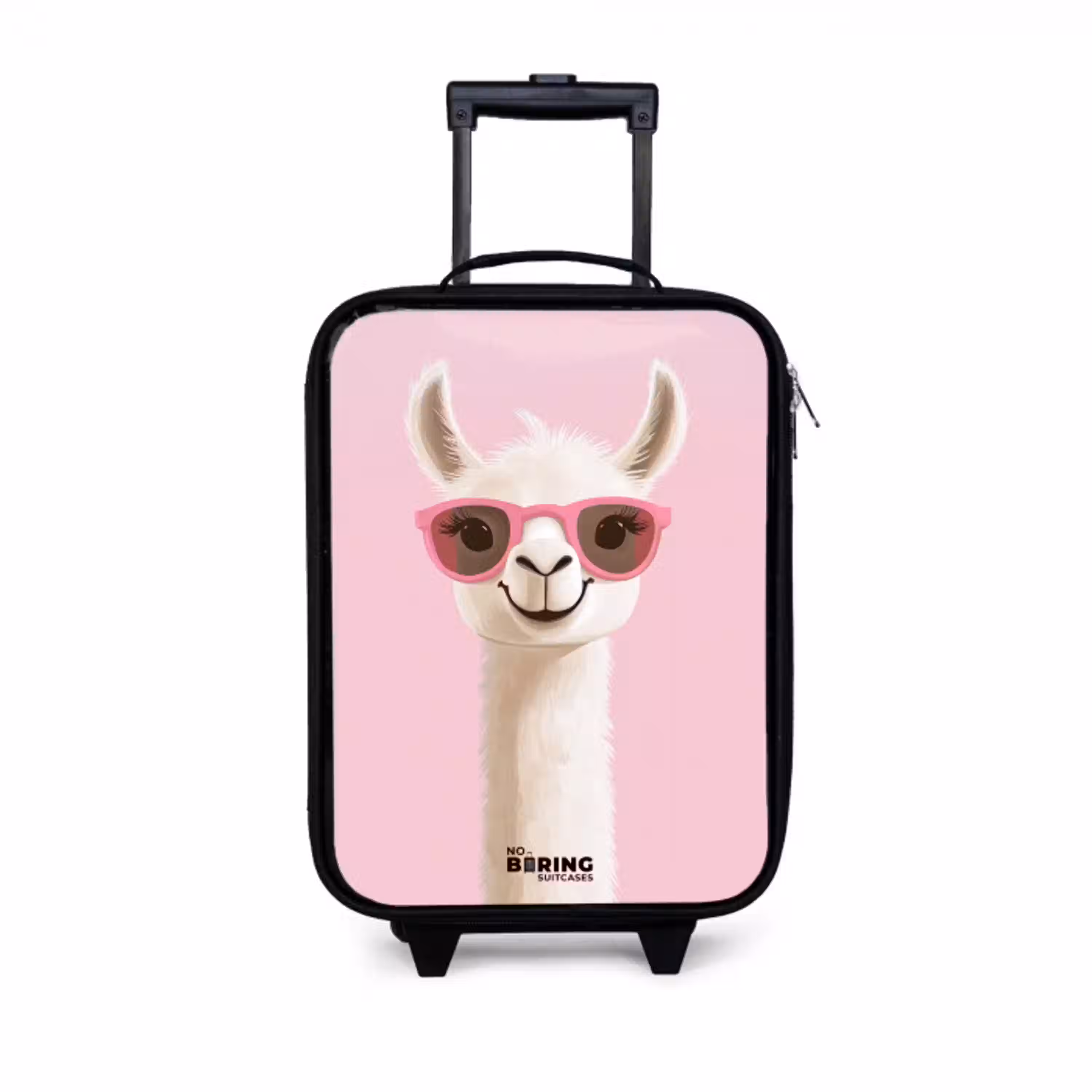 Lama - Wit - Zonnebril - Wimpers Kinderkoffer - Zwart klein -3d