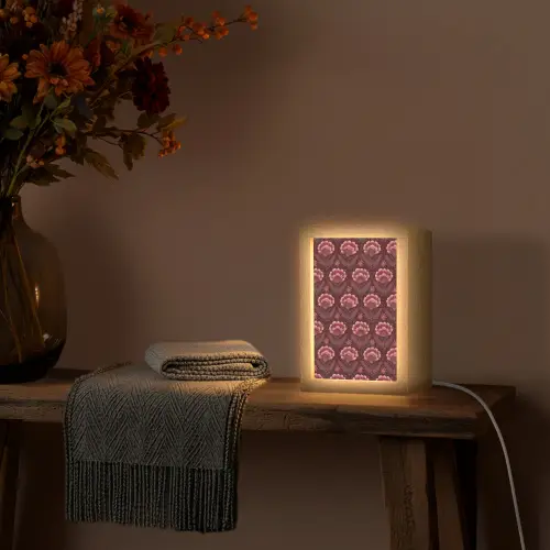Bloemen - Waaier - Paars Light Box met kabel (Tafellamp) klein 925 -sfeer4