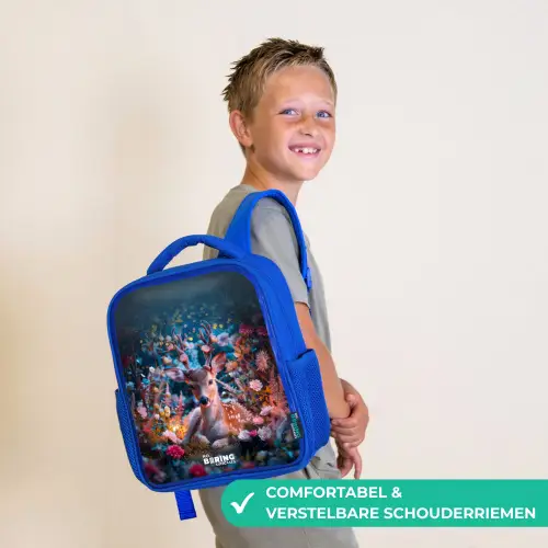 Eduard edelhert Kinderrugzak - Blauw middel -sfeer3_NL