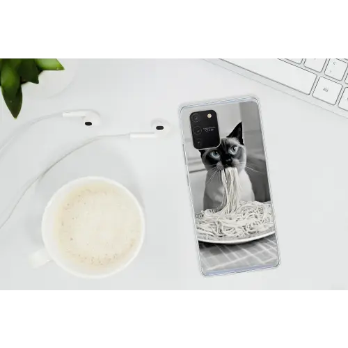 Kat - Siamees - Zwart Wit - Schattig - Dieren Telefoonhoesje Samsung Galaxy S10 Lite klein -oordopS10Lite
