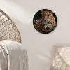 Wilde dieren - Panter - Portret - Zwart - Dieren Wandcirkel kunststof plaat 5mm dik klein -sfeer5