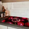 Granaatappel - Rood - Fruit Inductie beschermer vinyl 3mm klein -sfeer3