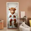 Schotse Hooglander - WC - Badjas - Modern - Dieren deurposter klein -sfeer1
