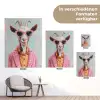 Zonnebril - Roze - Geit - Horen tuinposter los doek klein -Xsfeer9_DE