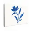 Bloem - Blaadjes - Minimalistisch - Blauw canvas 2cm klein -z3d