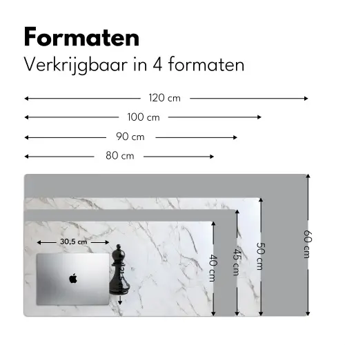 Schaakstuk - Loper - Zwart - Marmer Muismat XXL klein -sfeer5